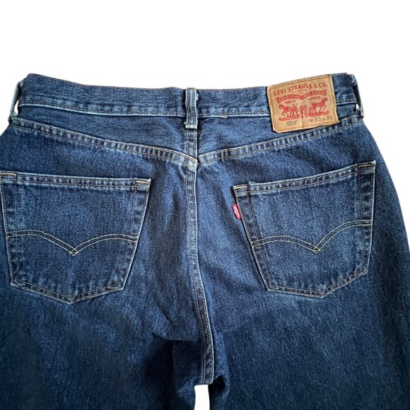 Levis 550 Relaxed Fit Straight Leg Jeans Mens 33x32 Blue Y2K Medium Wash - Picture 1 of 12